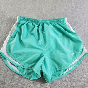 Nike Shorts Womens Small Green Running Mesh Dri Fit Casual Elastic Waist Pleated